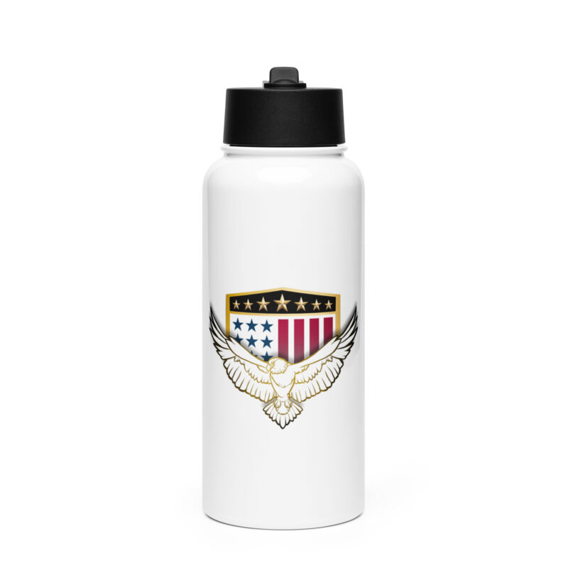 Stainless steel water bottle with a straw lid